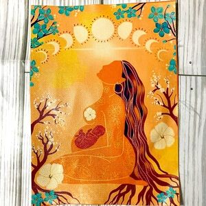 Moon sun canvas artwork unframed 5x7 inches